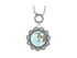 Sterling Silver Turquoise Large Round Pendant, (SP-5817)